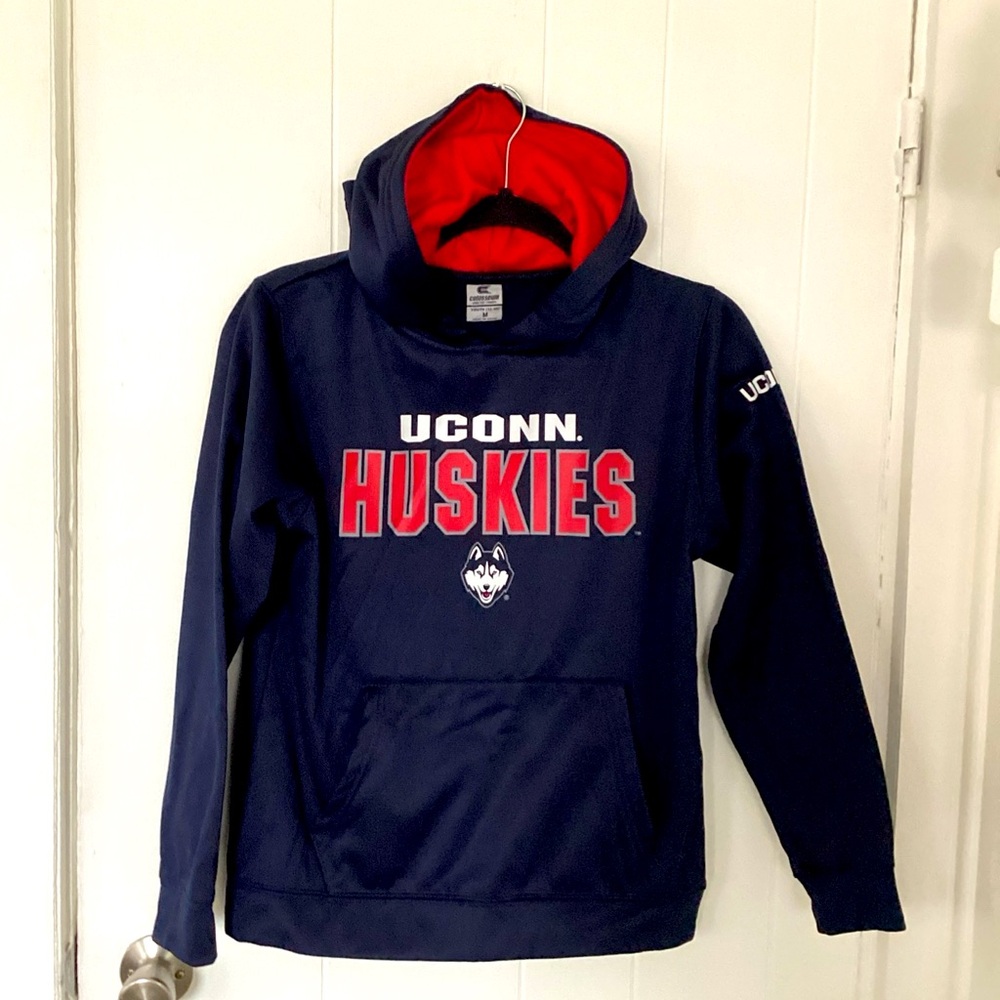 Colosseum Youth Navy and Red Hoodie, UCONN HUSKIES